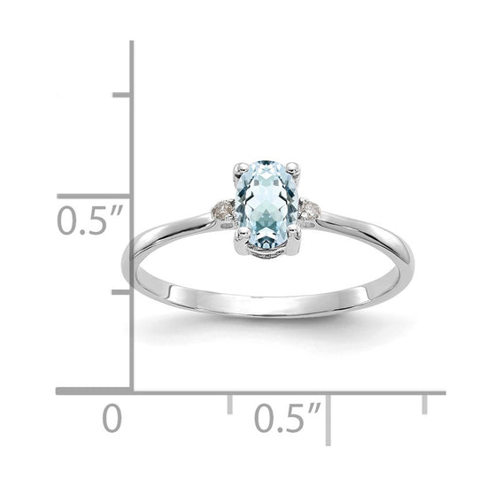 Diamond & Gemstone Birthstone Ring — Aquamarine