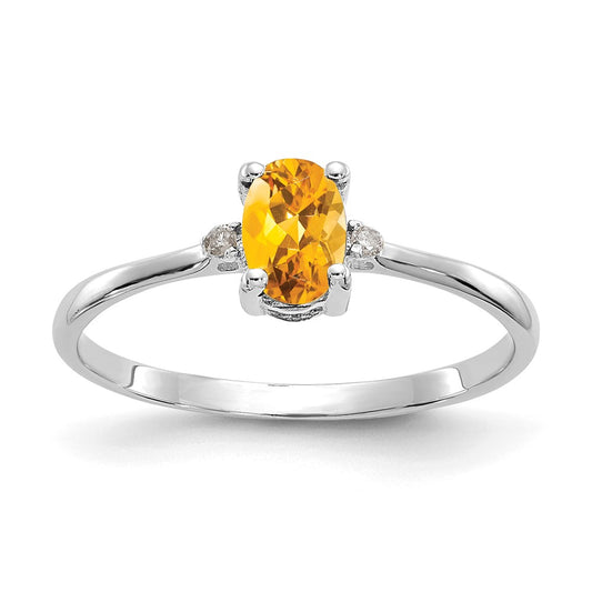 Diamond & Gemstone Birthstone Ring — Citrine