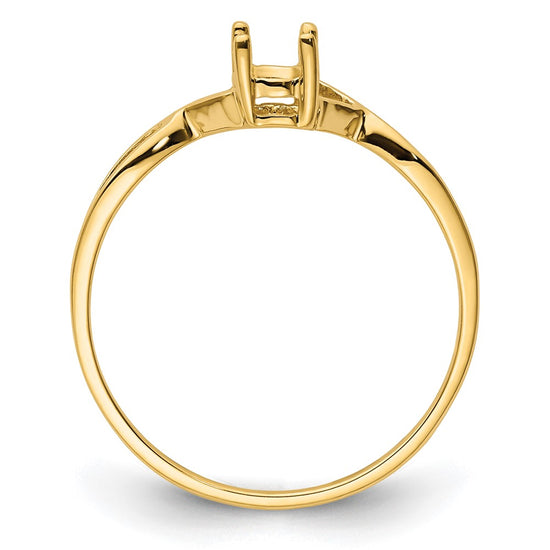14k 6x4 Oval Birthstone Ring Mounting