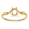 14k 6x4 Oval Birthstone Ring Mounting