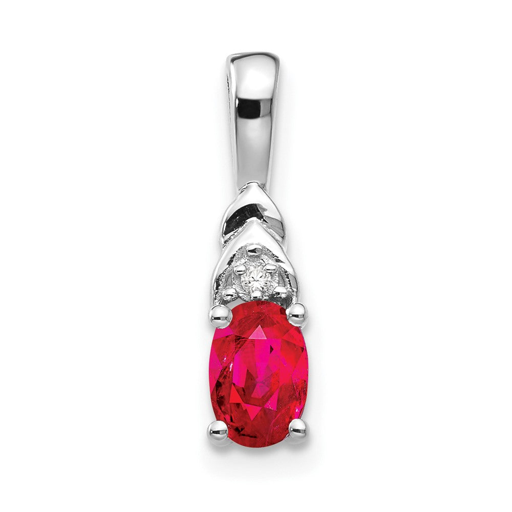 Oval Gemstone & Diamond Pendants