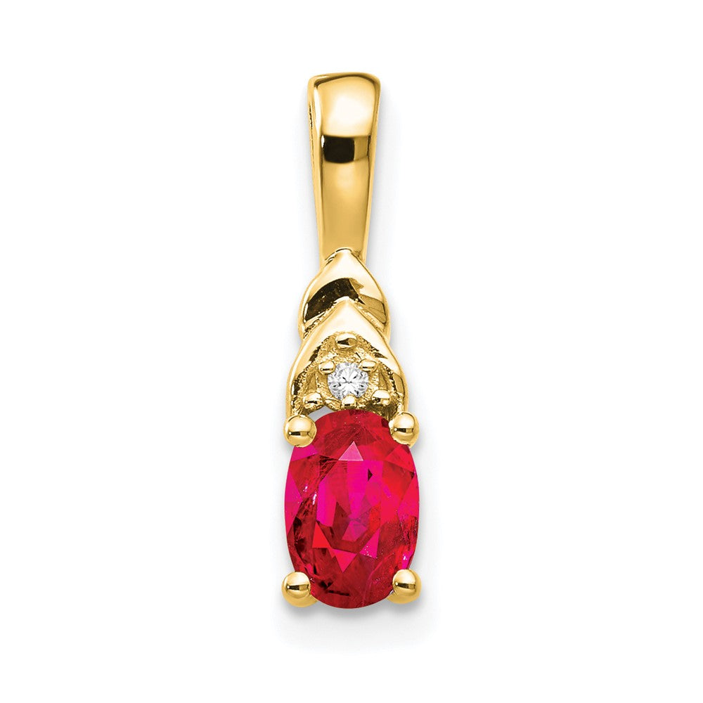 Oval Gemstone & Diamond Pendants