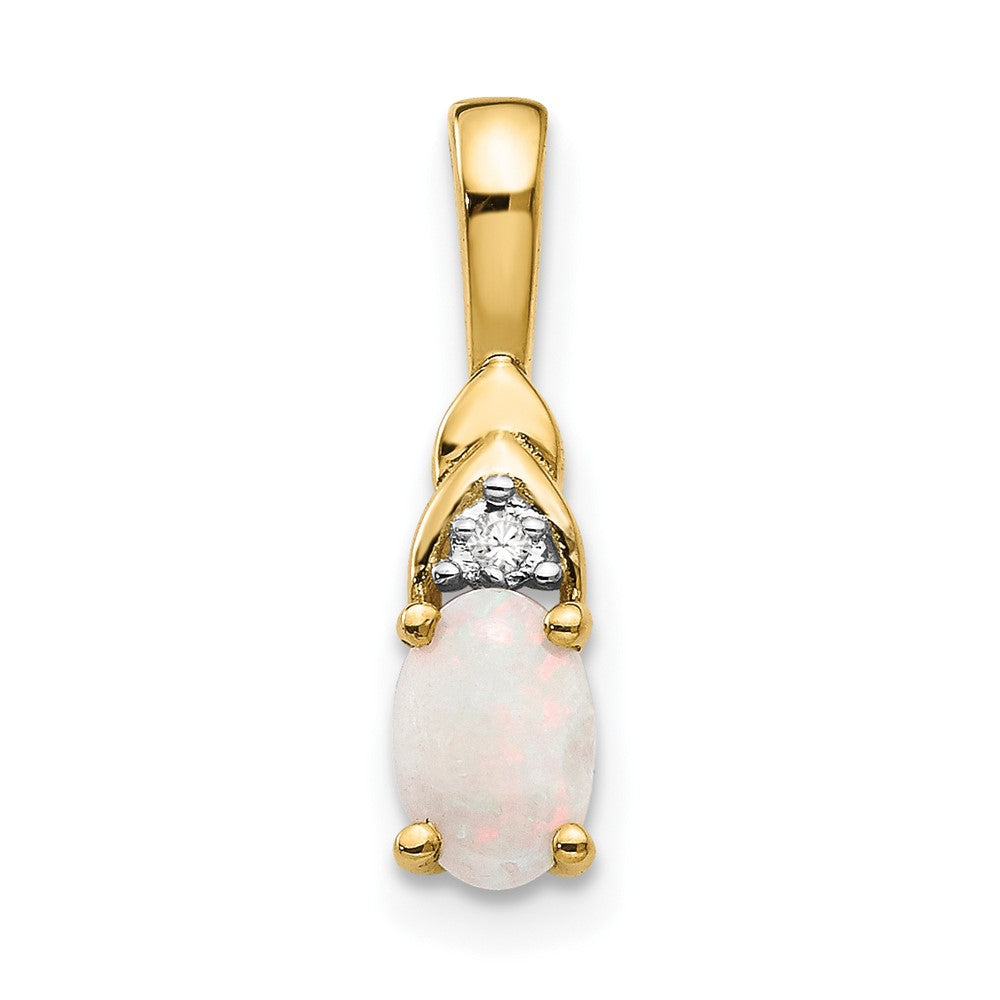 Oval Gemstone & Diamond Pendants