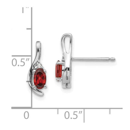 Oval Gemstone and Diamond Post Earrings