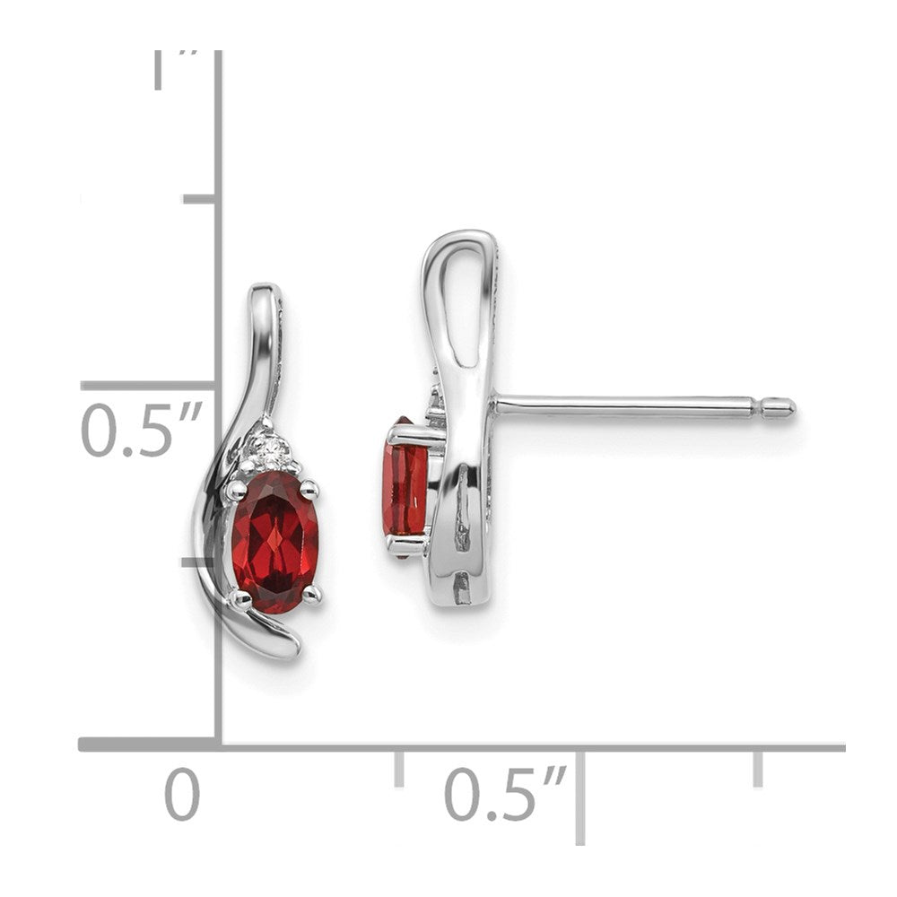 Oval Gemstone and Diamond Post Earrings