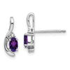 Oval Gemstone and Diamond Post Earrings