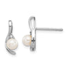 Oval Gemstone and Diamond Post Earrings