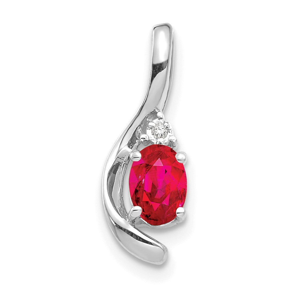 Oval Gemstone & Diamond Pendants