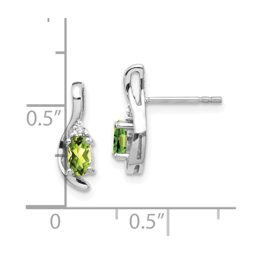 Oval Gemstone and Diamond Post Earrings