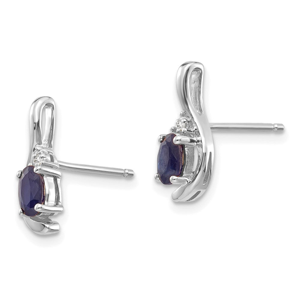 Oval Gemstone and Diamond Post Earrings
