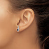 Oval Gemstone and Diamond Post Earrings