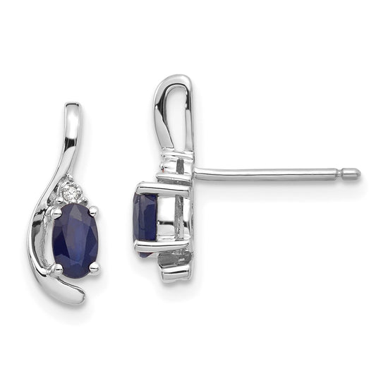 Oval Gemstone and Diamond Post Earrings