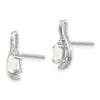 Oval Gemstone and Diamond Post Earrings