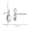Oval Gemstone and Diamond Post Earrings