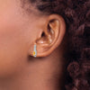 Oval Gemstone and Diamond Post Earrings