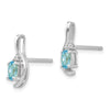Oval Gemstone and Diamond Post Earrings
