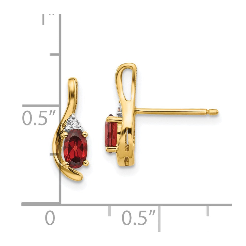 Oval Gemstone and Diamond Post Earrings
