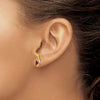 Oval Gemstone and Diamond Post Earrings