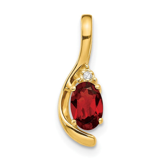 Oval Gemstone & Diamond Pendants