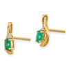 Oval Gemstone and Diamond Post Earrings