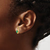 Oval Gemstone and Diamond Post Earrings