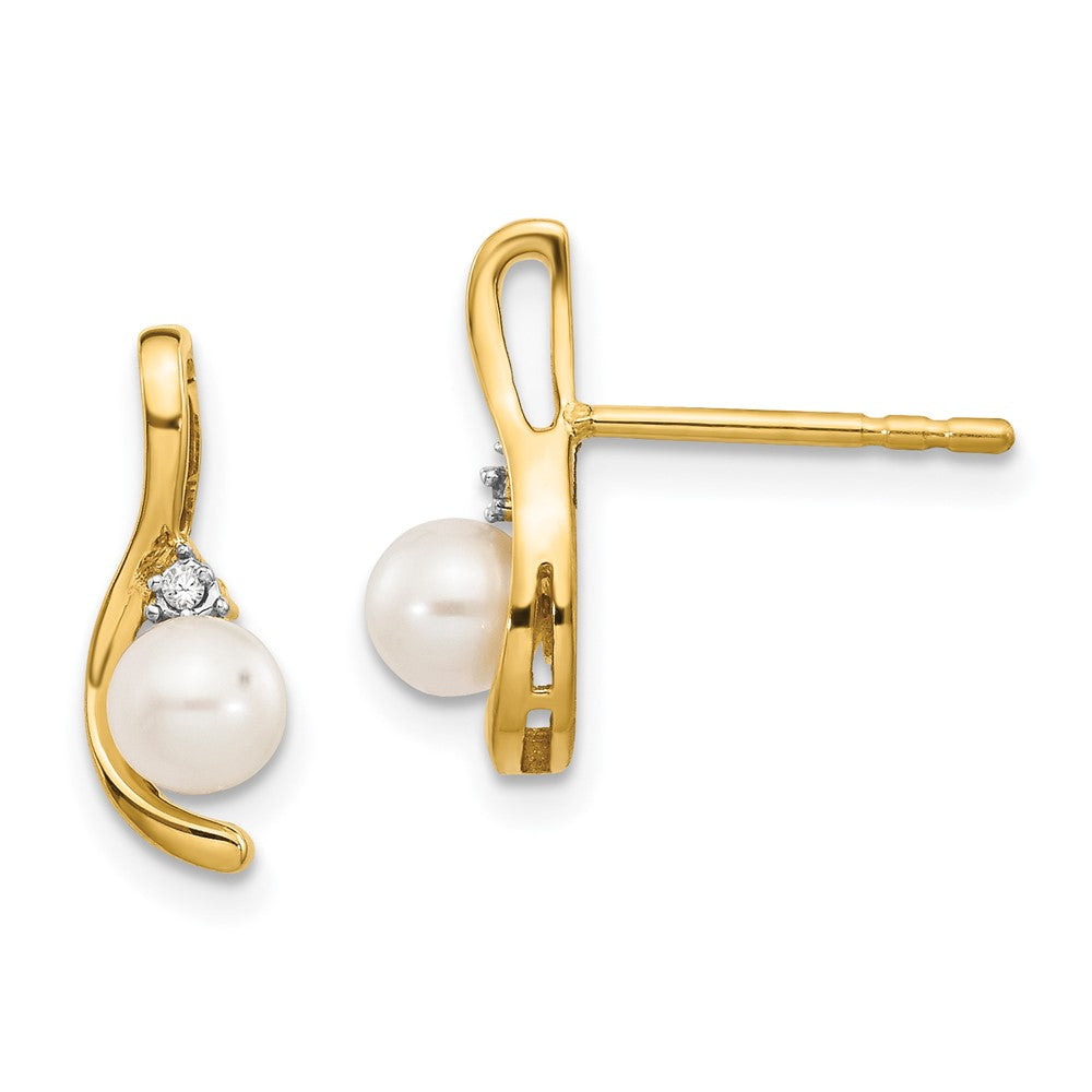 Oval Gemstone and Diamond Post Earrings
