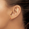 Oval Gemstone and Diamond Post Earrings