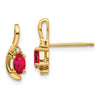 Oval Gemstone and Diamond Post Earrings