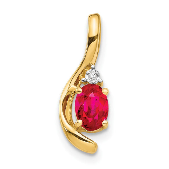 Oval Gemstone & Diamond Pendants