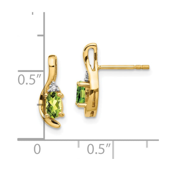 Oval Gemstone and Diamond Post Earrings