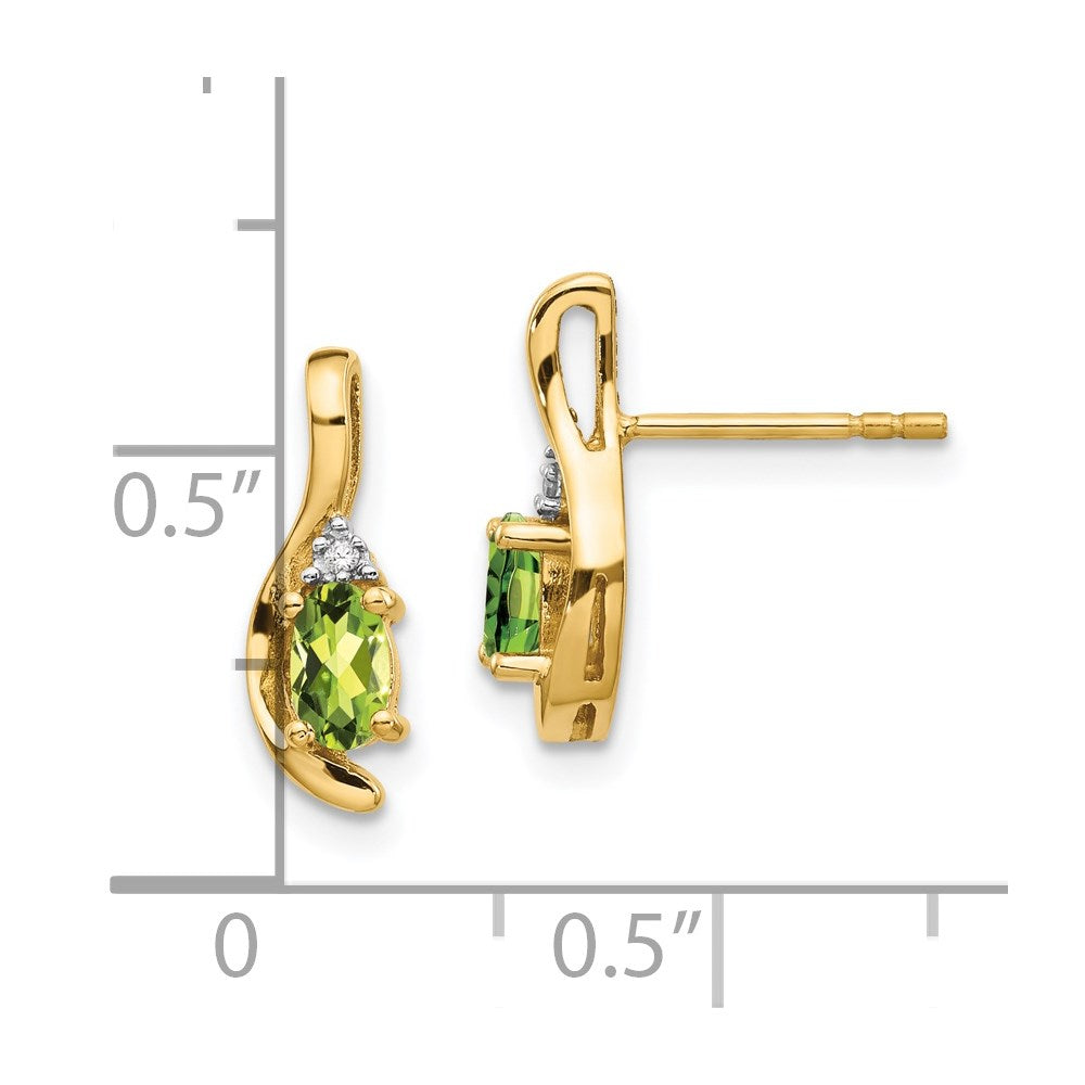 Oval Gemstone and Diamond Post Earrings