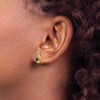 Oval Gemstone and Diamond Post Earrings