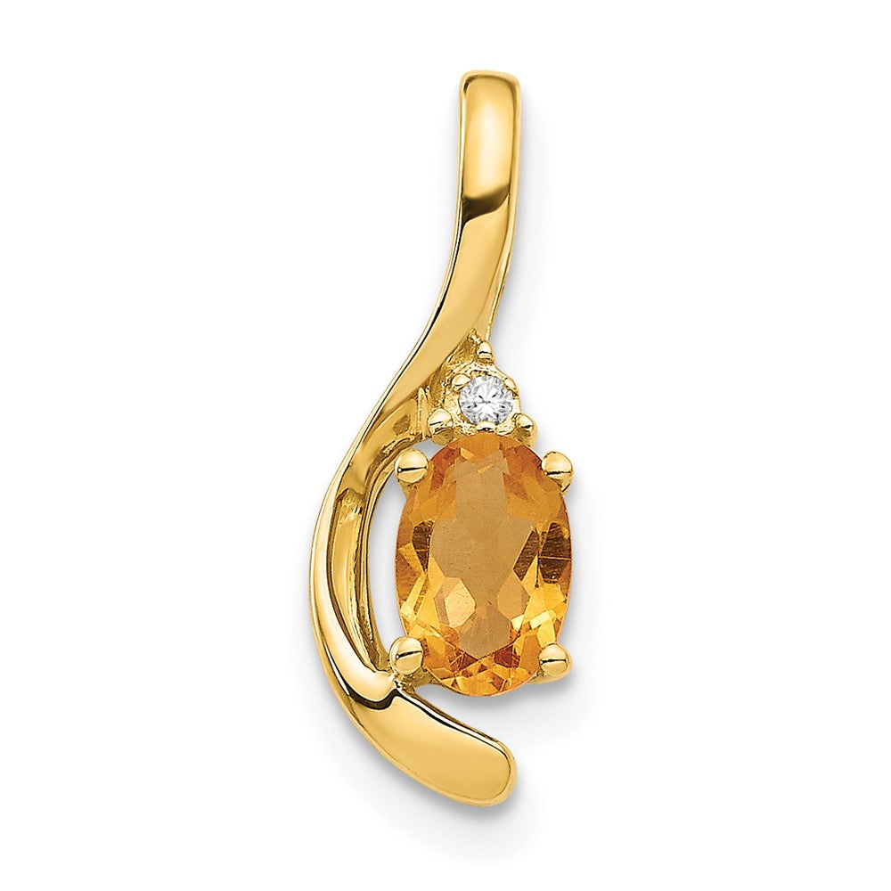Oval Gemstone & Diamond Pendants