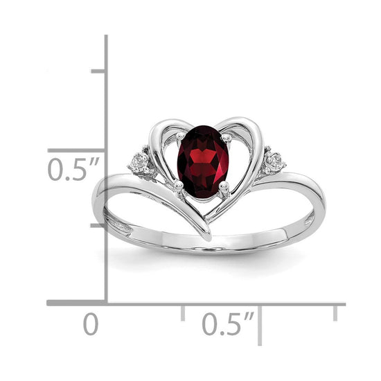 Gemstone and Diamond Heart Ring