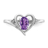 Gemstone and Diamond Heart Ring