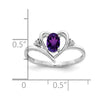 Gemstone and Diamond Heart Ring