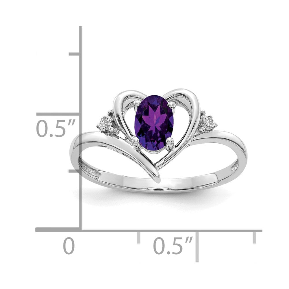 Gemstone and Diamond Heart Ring