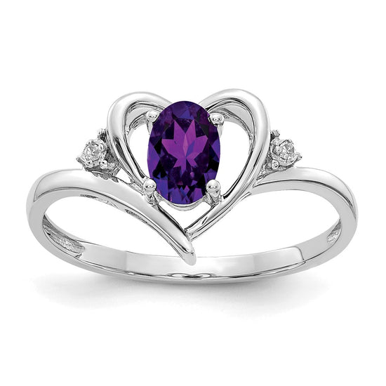 Gemstone and Diamond Heart Ring