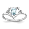 Gemstone and Diamond Heart Ring