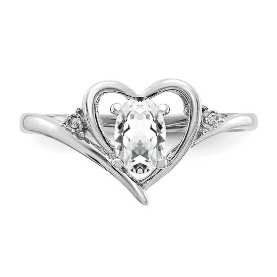 Gemstone and Diamond Heart Ring
