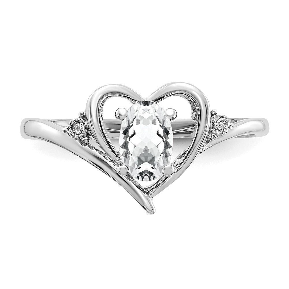 Gemstone and Diamond Heart Ring