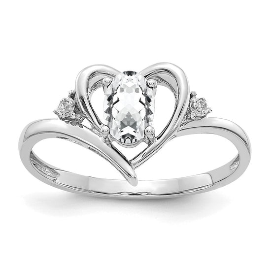 Gemstone and Diamond Heart Ring