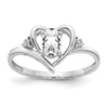 Gemstone and Diamond Heart Ring