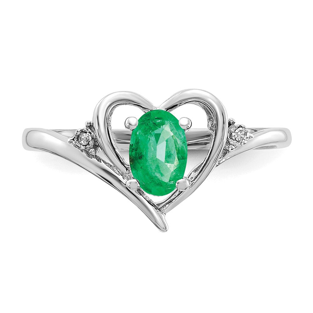 Gemstone and Diamond Heart Ring
