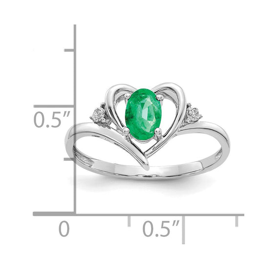 Gemstone and Diamond Heart Ring