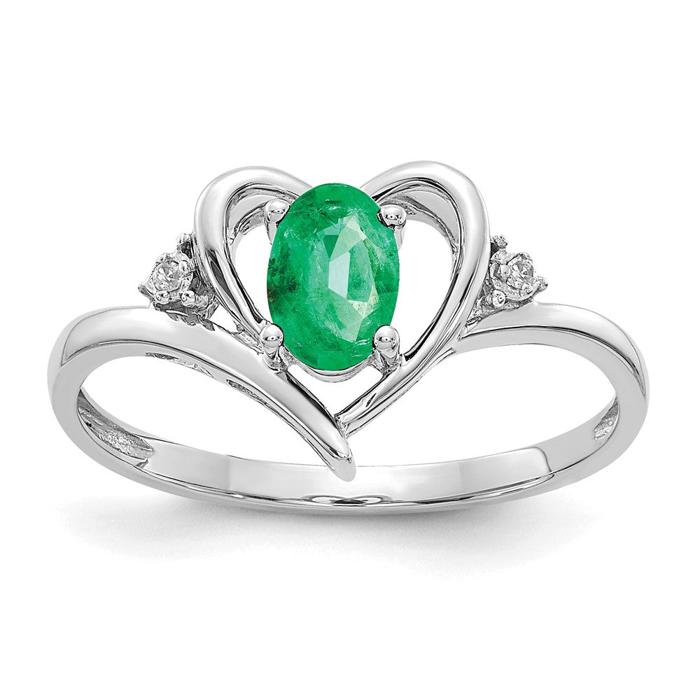 Gemstone and Diamond Heart Ring
