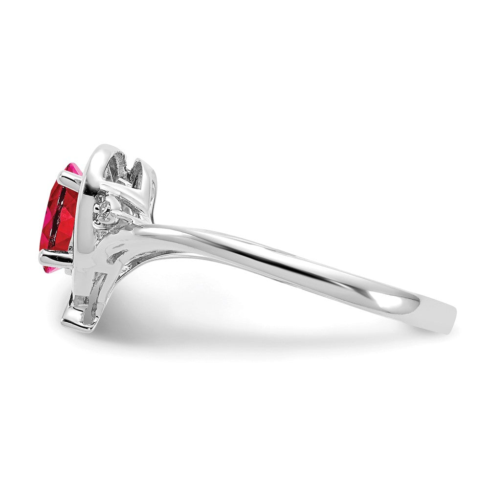 Gemstone and Diamond Heart Ring