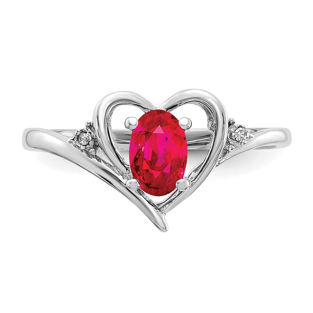 Gemstone and Diamond Heart Ring