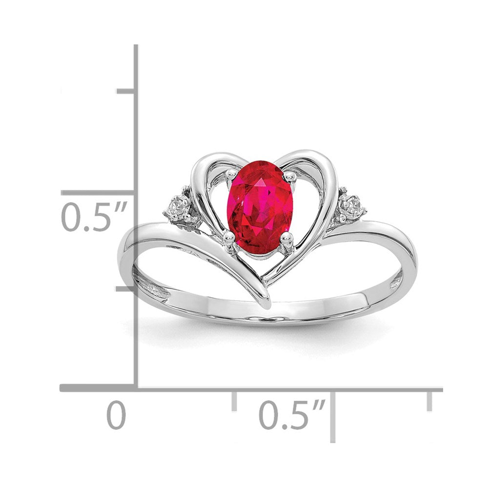 Gemstone and Diamond Heart Ring