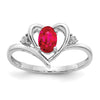 Gemstone and Diamond Heart Ring